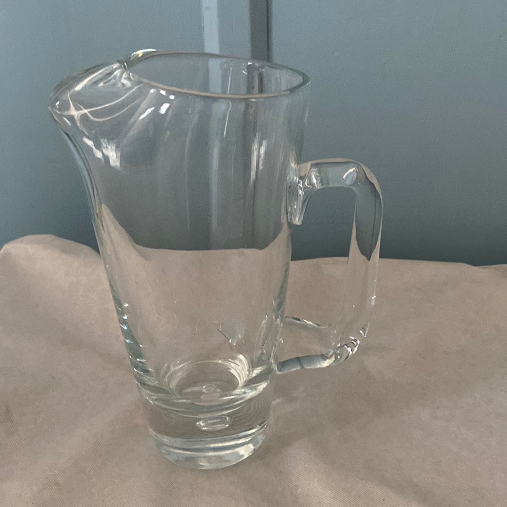 Heavy glass barware pitcher